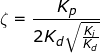 \fn_jvn \small \zeta =\frac{K_{p}}{2K_{d}\sqrt{\frac{K_{i}}{K_{d}}}}